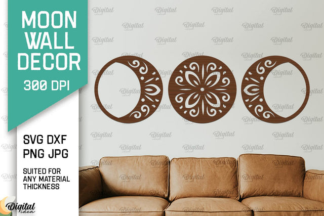 Moon Wall Art Laser Cut Design. Moon Wall Decor SVG SVG Evgenyia Guschina 