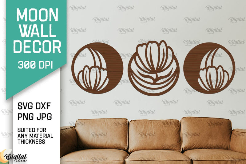 Moon Wall Art Laser Cut Design. Moon Wall Decor SVG SVG Evgenyia Guschina 