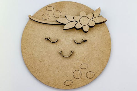 Moon with Flowers Nursery Sign Laser SVG File SVG Crafting With Brenna 