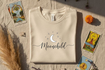 Moonchild PNG, Celestial Boho Design, Spiritual Moon Phase Art, Mystical Aesthetic PNG, Witchy Sublimation Graphic, Cosmic Star Clipart SVG TiffsCraftyCreations 