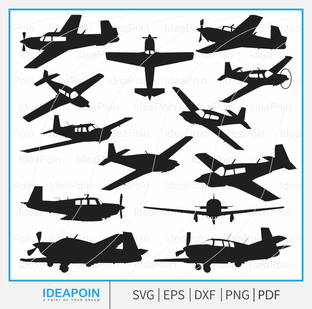 Mooney m20 svg, Mooney M20 SVG bundle, Pilot Vector, Airplane Silhouettes, Mooney M20J General, Aviation Airplane, Flight School Airplane SVG Dinvect 