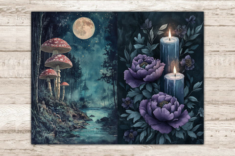 Moonlight Dreams Junk Journal Pages | Celestial Printable SVG GlamArtZhanna 