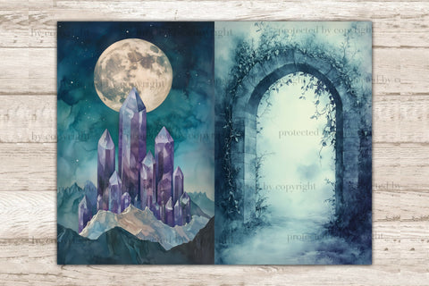 Moonlight Dreams Junk Journal Pages | Celestial Printable SVG GlamArtZhanna 