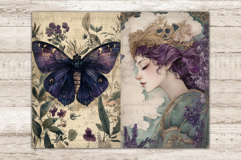 Moonlight Dreams Junk Journal Pages | Celestial Printable SVG GlamArtZhanna 