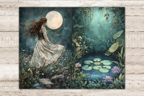 Moonlight Dreams Junk Journal Pages | Celestial Printable SVG GlamArtZhanna 