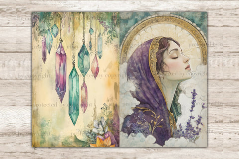 Moonlight Dreams Junk Journal Pages | Celestial Printable SVG GlamArtZhanna 