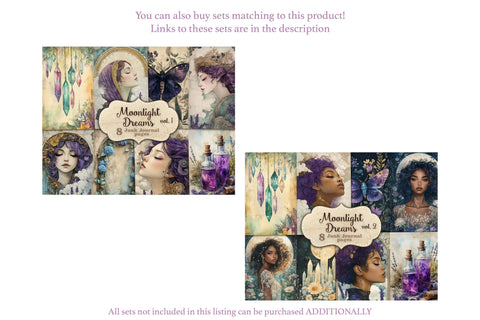 Moonlight Dreams Junk Journal Pages | Celestial Printable SVG GlamArtZhanna 
