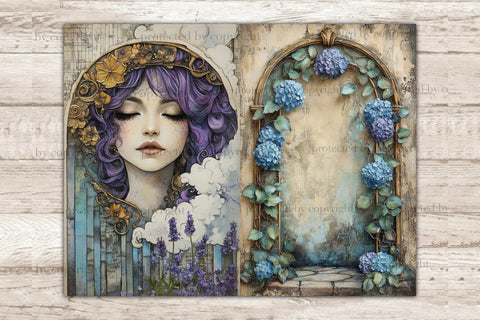 Moonlight Dreams Junk Journal Pages | Celestial Printable SVG GlamArtZhanna 