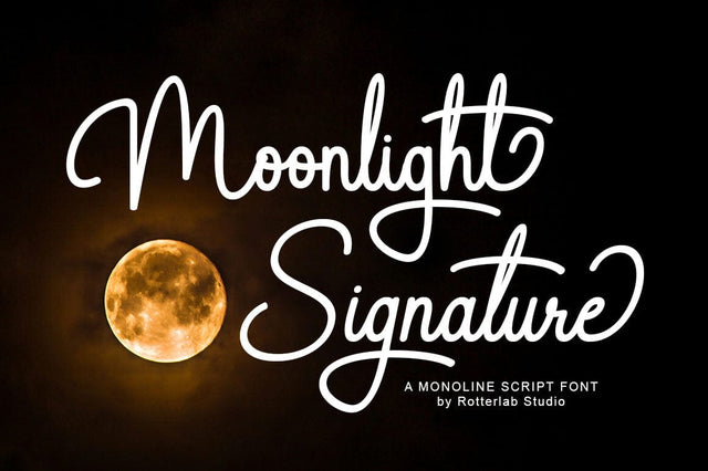 Moonlight Signature Font Rotterlab studio 