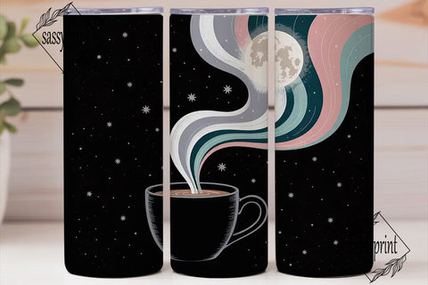 Moonlit Coffee Tumbler Wrap Sublimation sassyprint 