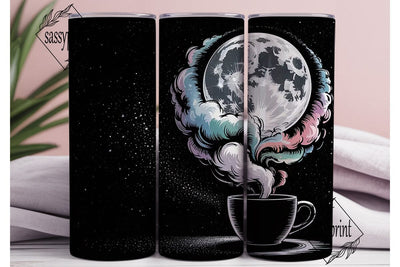 Moonlit Coffee Tumbler Wrap Sublimation sassyprint 