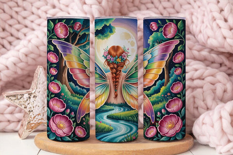 Moonlit Fairy 20oz Tumbler Wrap Sublimation DesignSVG 
