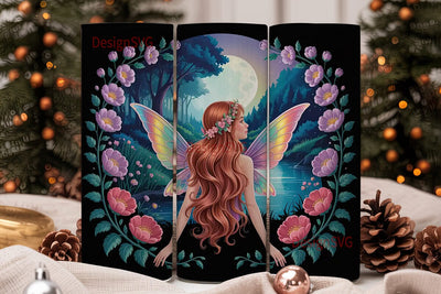 Moonlit Fairy 20oz Tumbler Wrap Sublimation DesignSVG 