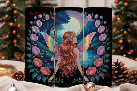 Moonlit Fairy 20oz Tumbler Wrap Sublimation DesignSVG 