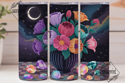 Moonlit Floral 20oz Tumbler Wrap Sublimation sassyprint 