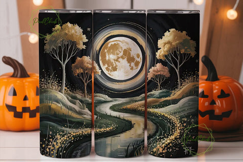 Moonlit Forest Path 20oz Tumbler Wrap Sublimation PixelChick 