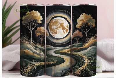 Moonlit Forest Path 20oz Tumbler Wrap Sublimation PixelChick 