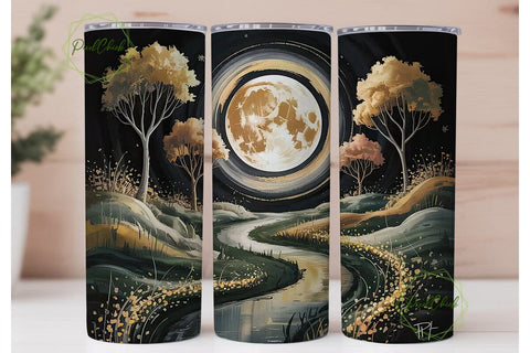 Moonlit Forest Path 20oz Tumbler Wrap Sublimation PixelChick 
