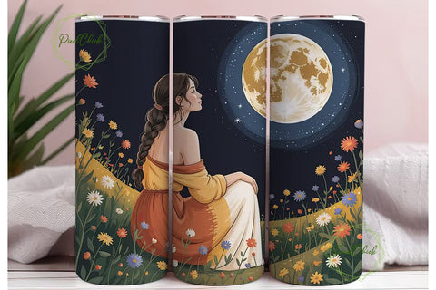 Moonlit Meadow 20oz Tumbler Wrap Sublimation PixelChick 