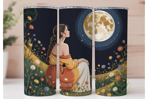 Moonlit Meadow 20oz Tumbler Wrap Sublimation PixelChick 