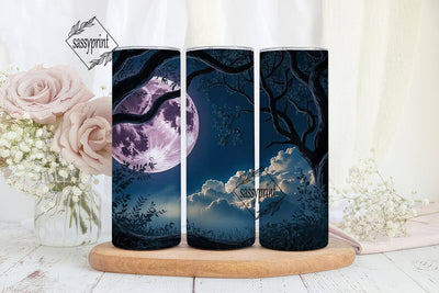 Moonlit Night Sky 20oz Tumbler Wrap Sublimation sassyprint 