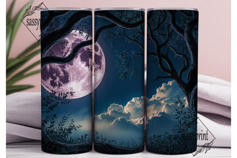 Moonlit Night Sky 20oz Tumbler Wrap Sublimation sassyprint 