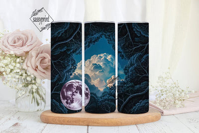 Moonlit Night Sky 20oz Tumbler Wrap Sublimation sassyprint 
