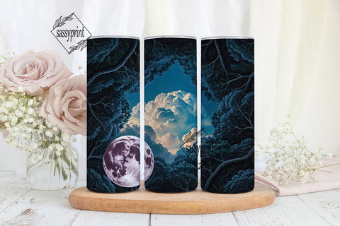 Moonlit Night Sky 20oz Tumbler Wrap Sublimation sassyprint 