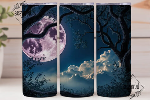 Moonlit Night Sky 20oz Tumbler Wrap Sublimation sassyprint 