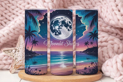 Moonlit Shores 20oz Tumbler Wrap Sublimation DesignSVG 