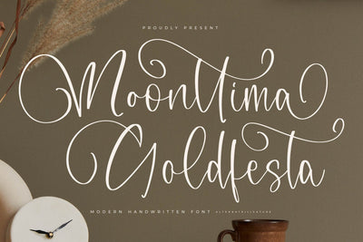 Moonttima Goldfesta - Modern Handwritten Font Font Letterena Studios 