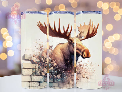 Moose 20 oz Skinny Tumbler Sublimation Design, Instant Digital Download PNG, Straight Tumbler Wrap Sublimation SvggirlplusArt 