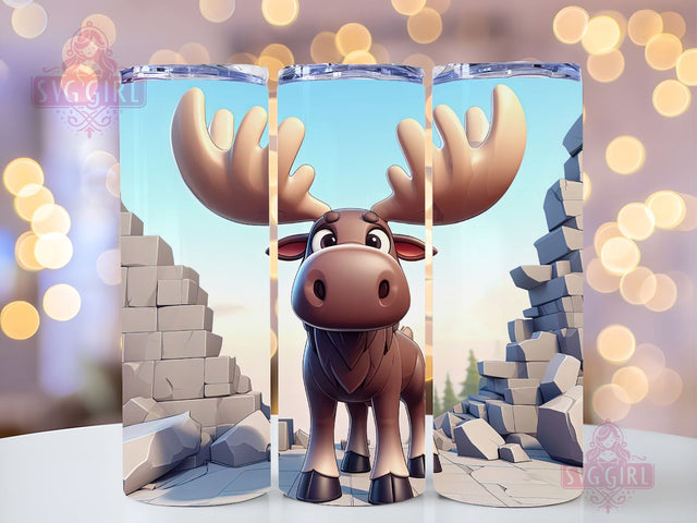 Moose 20 oz Skinny Tumbler Sublimation Design, Instant Digital Download PNG, Straight Tumbler Wrap Sublimation SvggirlplusArt 