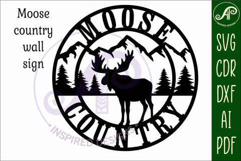 Moose country wall art sign, SVG file. vector SVG APInspireddesigns 