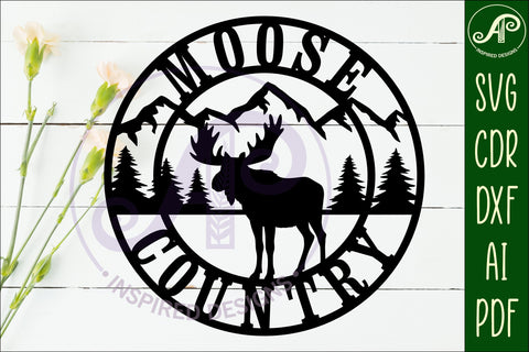 Moose country wall art sign, SVG file. vector SVG APInspireddesigns 
