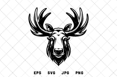 Moose Head Mascot Graphics - JPG, SVG, PNG, EPS - Digital Download with Commercial License for Cricut, Silhouette, Scan N Cut Crafting SVG Loveleen Kaur 