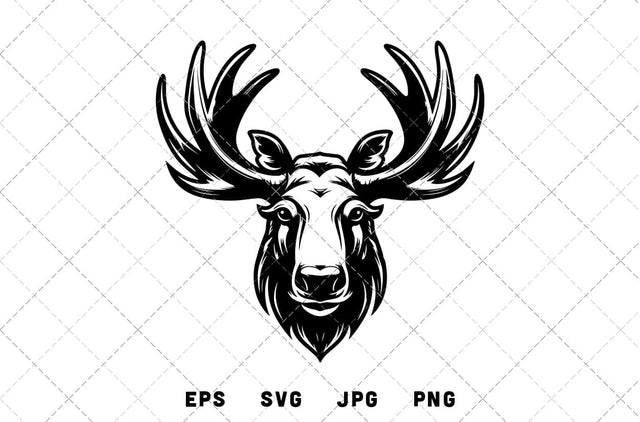Moose Head Mascot Graphics - JPG, SVG, PNG, EPS - Digital Download with Commercial License for Cricut, Silhouette, Scan N Cut Crafting SVG Loveleen Kaur 