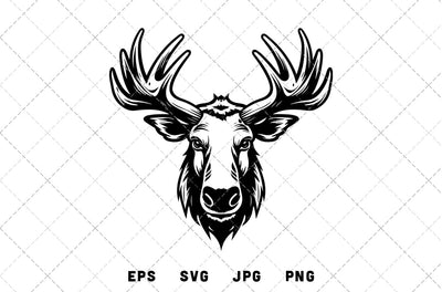 Moose Head Mascot Graphics - JPG, SVG, PNG, EPS - Digital Download with Commercial License for Cricut, Silhouette, Scan N Cut Crafting SVG Loveleen Kaur 