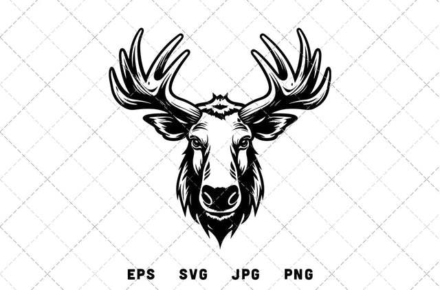 Moose Head Mascot Graphics - JPG, SVG, PNG, EPS - Digital Download with Commercial License for Cricut, Silhouette, Scan N Cut Crafting SVG Loveleen Kaur 