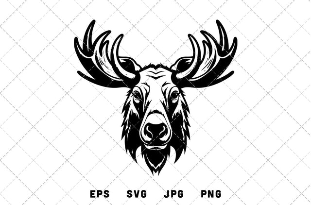 Moose Head Mascot Graphics - JPG, SVG, PNG, EPS - Digital Download with Commercial License for Cricut, Silhouette, Scan N Cut Crafting SVG Loveleen Kaur 