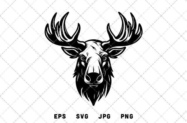 Moose Head Mascot Graphics - JPG, SVG, PNG, EPS - Digital Download with Commercial License for Cricut, Silhouette, Scan N Cut Crafting SVG Loveleen Kaur 