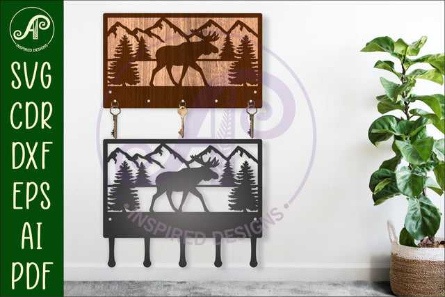 Moose Key holder designs for wood and metal cutting SVG APInspireddesigns 