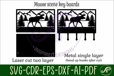 Moose Key holder designs for wood and metal cutting SVG APInspireddesigns 