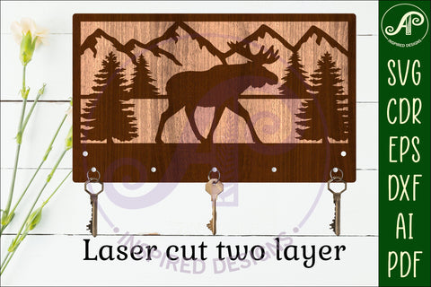 Moose Key holder designs for wood and metal cutting SVG APInspireddesigns 