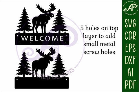 Moose Key holder designs for wood and metal SVG APInspireddesigns 