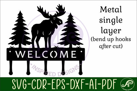 Moose Key holder designs for wood and metal SVG APInspireddesigns 