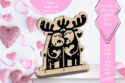 Moose Love Valentine Ornament Laser Cut SVG v5 SVG Sintegra 