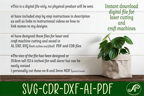 Moose Name sign SVG laser cut template digital SVG APInspireddesigns 