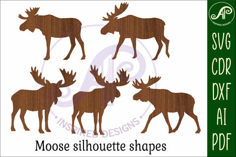 Moose Silhouette laser cut wall art SVG APInspireddesigns 