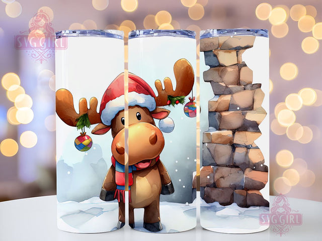 Moose Tumbler Wrap, Moose Winter 20oz Skinny Tumbler Sublimation Designs PNG File Digital Download Sublimation SvggirlplusArt 